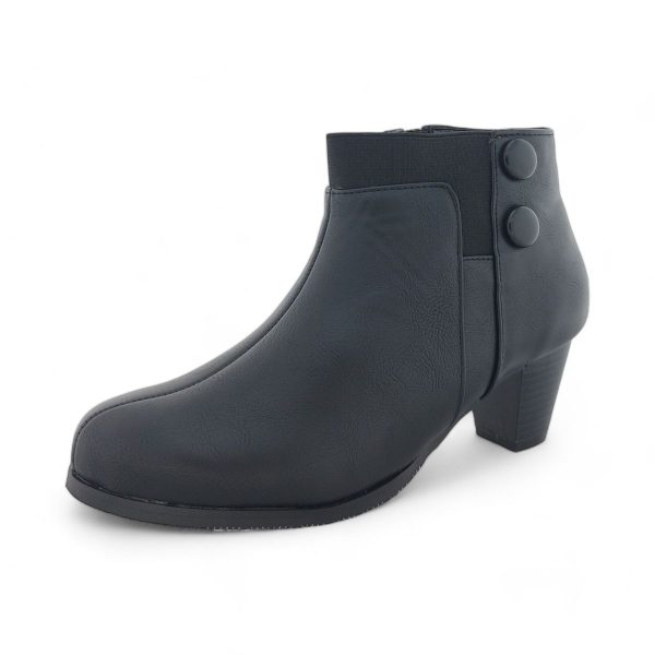 Women's Classic Ankle Boots with Side Zipper and Elasticated Vamp Edge