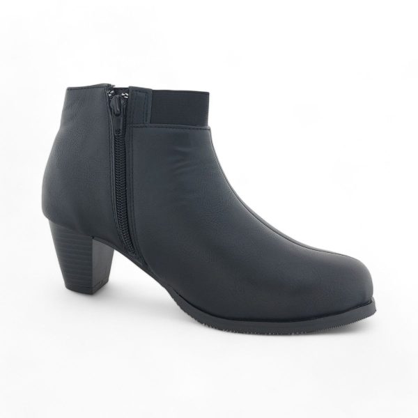 Women's Classic Ankle Boots with Side Zipper and Elasticated Vamp Edge