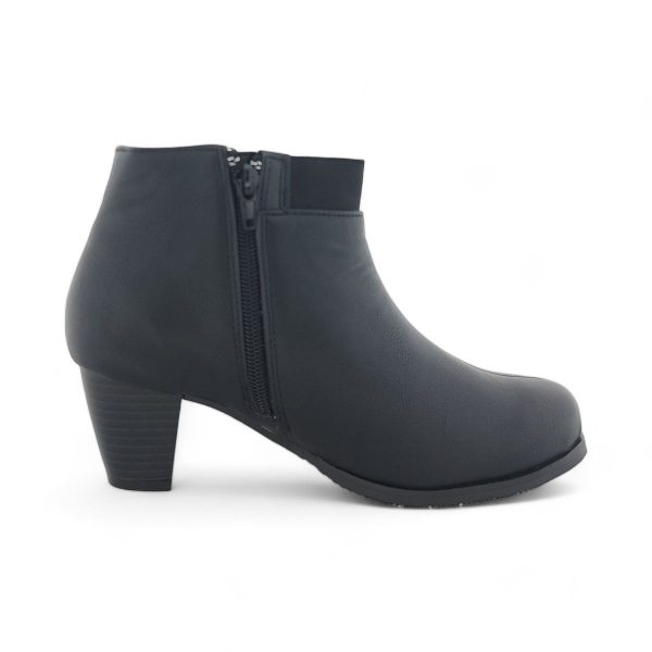 Women's Classic Ankle Boots with Side Zipper and Elasticated Vamp Edge