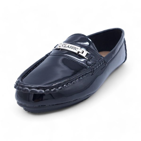 TTP Men's Patent Moccasin with Metal Buckle Decor on Vamp DZ101058 - Image 5