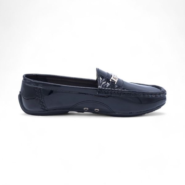 TTP Men's Patent Moccasin with Metal Buckle Decor on Vamp DZ101058 - Image 2