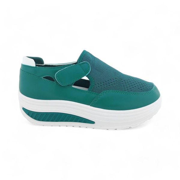 Fashion Platform Sneaker with Hook and Loop XB3905 - Image 5