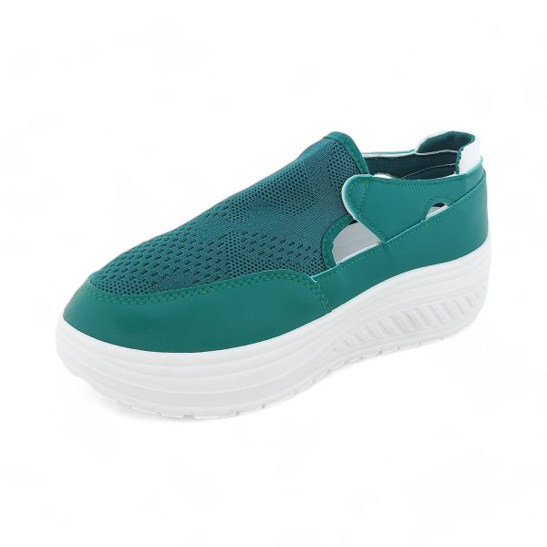 Fashion Platform Sneaker with Hook and Loop XB3905 - Image 4