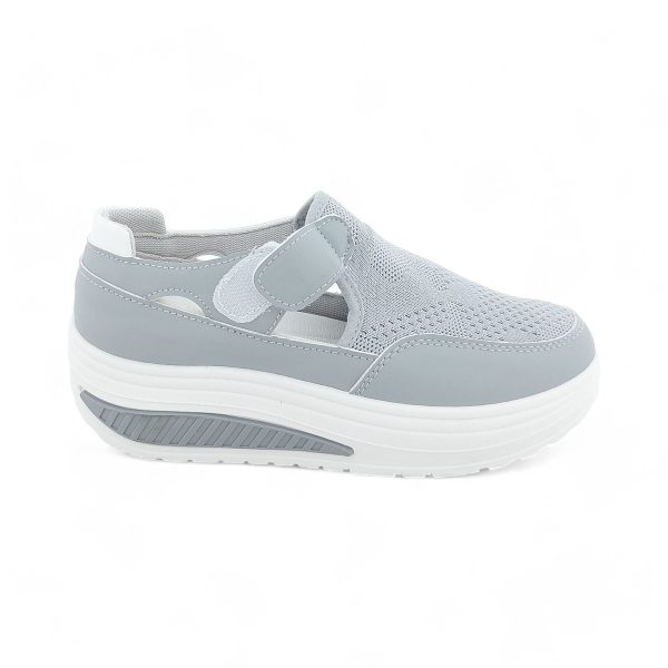 Fashion Platform Sneaker with Hook and Loop XB3905 - Image 13