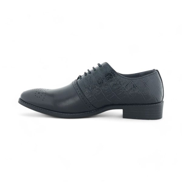 Men's Classic Dress Shoes Lace Up Oxford with Croco Embossed