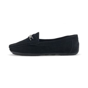 TTP - Women's Suede Moccasin with Metal Decor