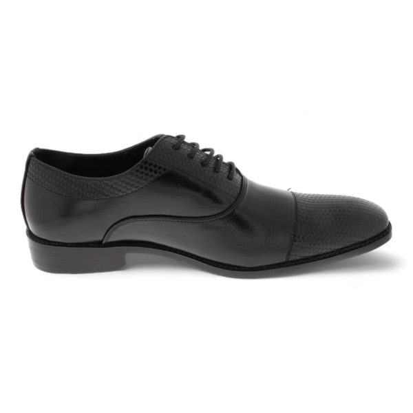 CHUN SEN - Men's Black PU Oxford with PU Detailing Y815 - Image 4