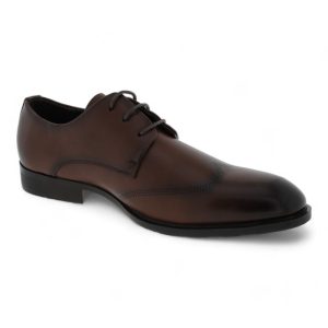 Men PU Derby with Wingtip and metal decor