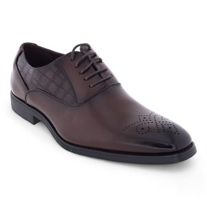 Men's Formal PU Crocodile Embossed Upper Oxford Dress Shoes