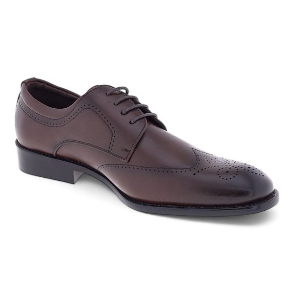 Men's Formal PU Derby Full Brogue Almond Toe Dress Shoes