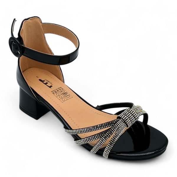 TTP Women Patent Block Heel Sandals with Embellished Bow - HT009 - Image 15