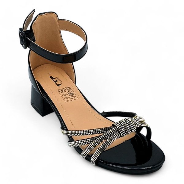 TTP Women Patent Block Heel Sandals with Embellished Bow - HT009 - Image 14