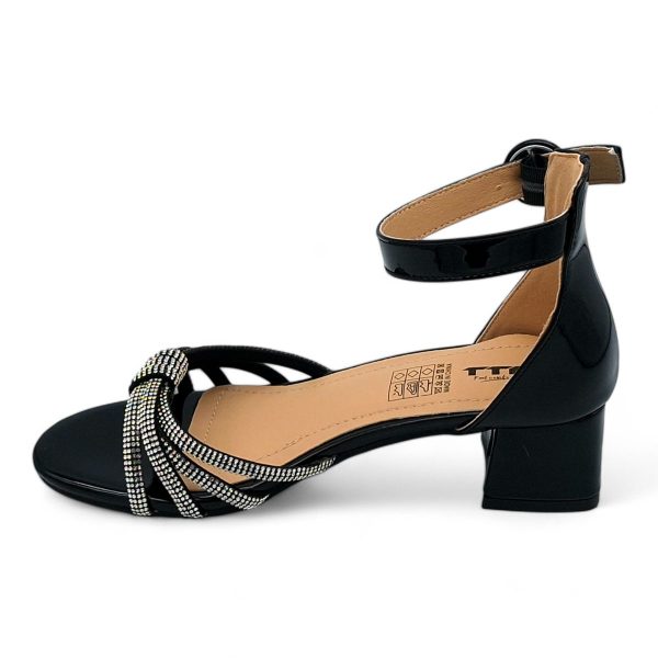 TTP Women Patent Block Heel Sandals with Embellished Bow - HT009 - Image 12