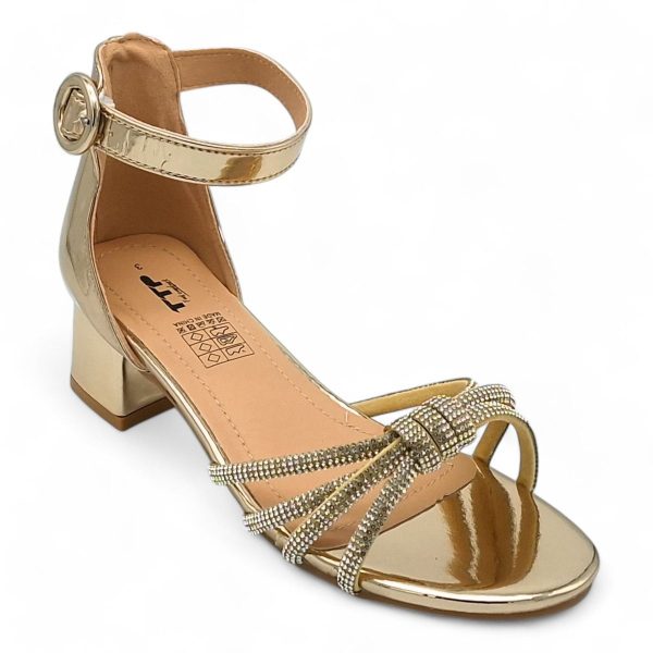 TTP Women Patent Block Heel Sandals with Embellished Bow - HT009 - Image 9