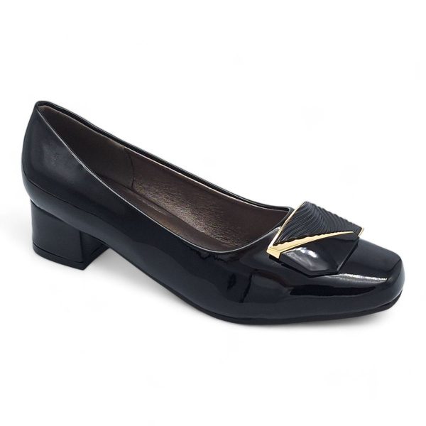 TTP Women Patent PU Square Toe Low Block Heel HT240510 - Image 6