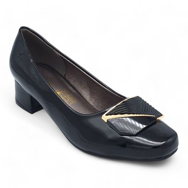 TTP Women Patent PU Square Toe Low Block Heel HT240510 - Image 7