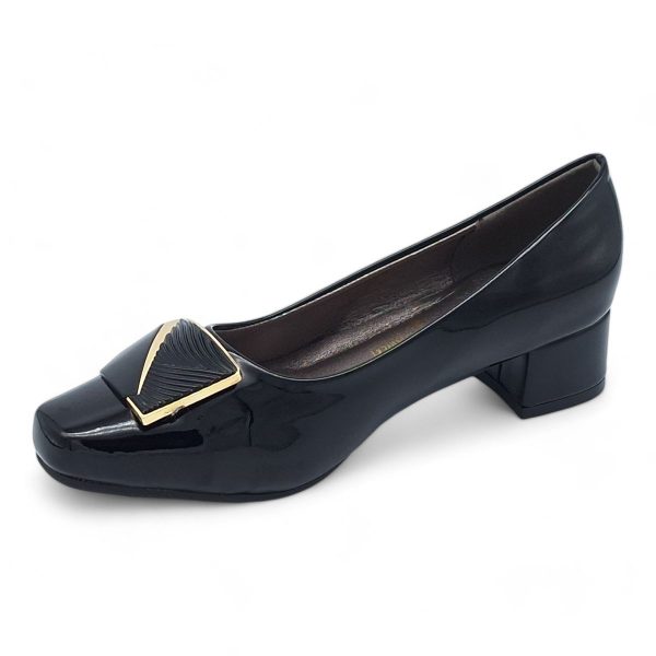 TTP Women Patent PU Square Toe Low Block Heel HT240510 - Image 9