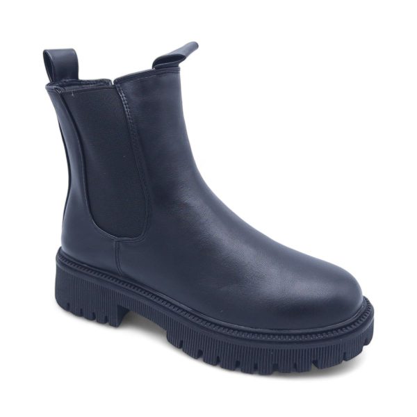 Women Round Toe PVC Platform Sole Chelsea Boots - XB240310 - Image 3