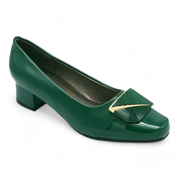TTP Women Patent PU Square Toe Low Block Heel HT240510 - Image 10