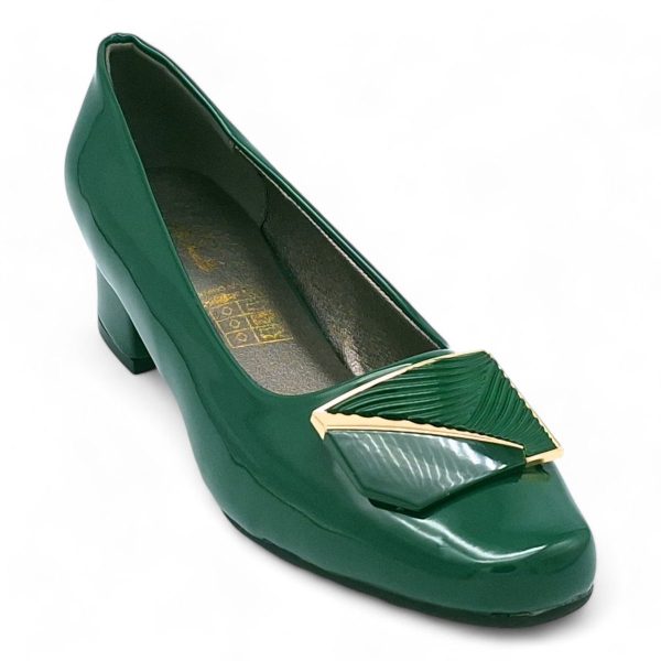TTP Women Patent PU Square Toe Low Block Heel HT240510 - Image 11