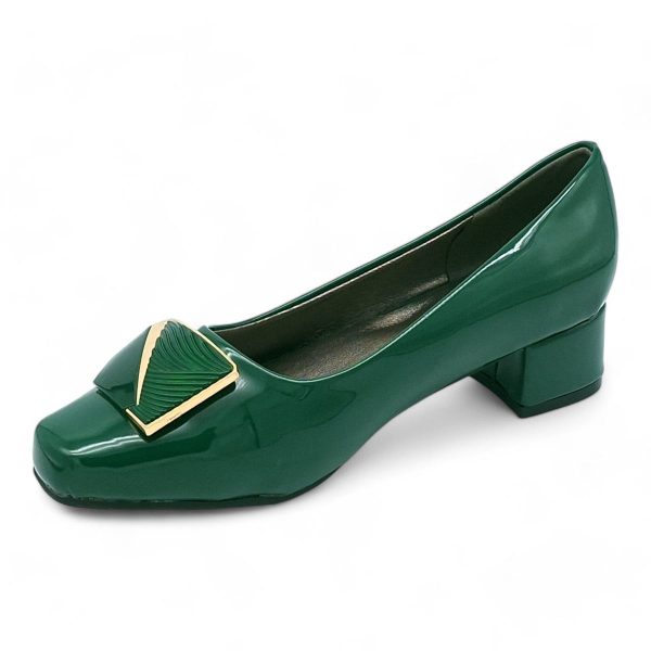 TTP Women Patent PU Square Toe Low Block Heel HT240510 - Image 13