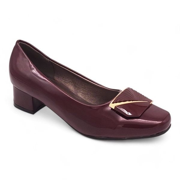 TTP Women Patent PU Square Toe Low Block Heel HT240510 - Image 14