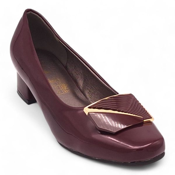 TTP Women Patent PU Square Toe Low Block Heel HT240510 - Image 15
