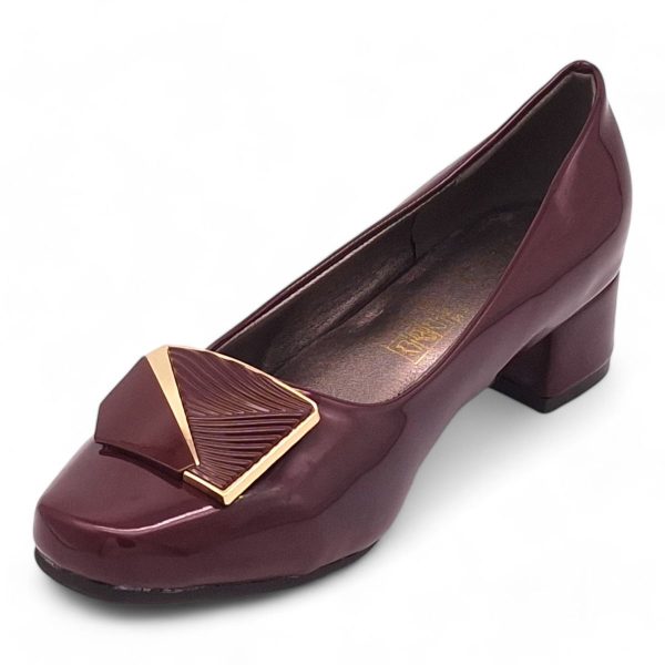 TTP Women Patent PU Square Toe Low Block Heel HT240510 - Image 16