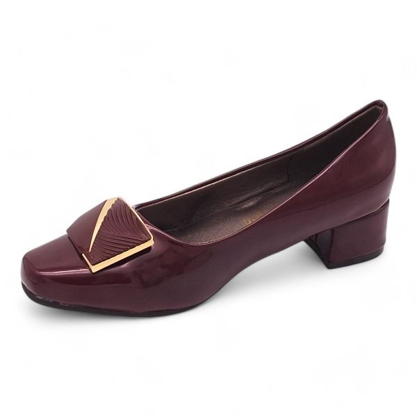 TTP Women Patent PU Square Toe Low Block Heel HT240510 - Image 17