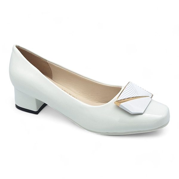 TTP Women Patent PU Square Toe Low Block Heel HT240510 - Image 2