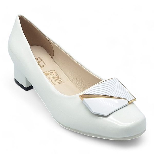 TTP Women Patent PU Square Toe Low Block Heel HT240510 - Image 3