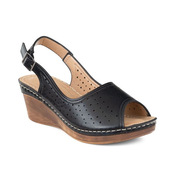 TTP Ladies Wedge Heel Sandals with Cut Out Pattern - Image 10