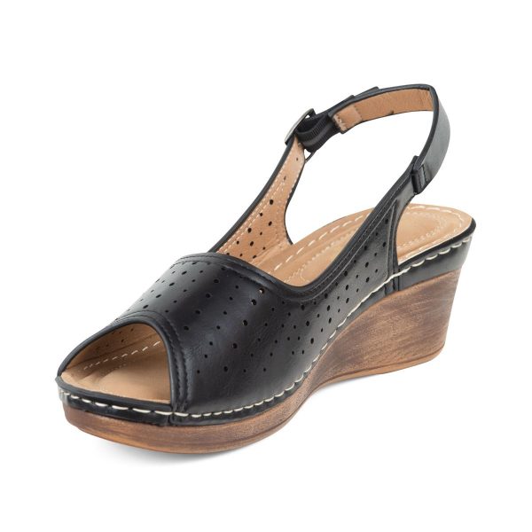 TTP Ladies Wedge Heel Sandals with Cut Out Pattern - Image 8