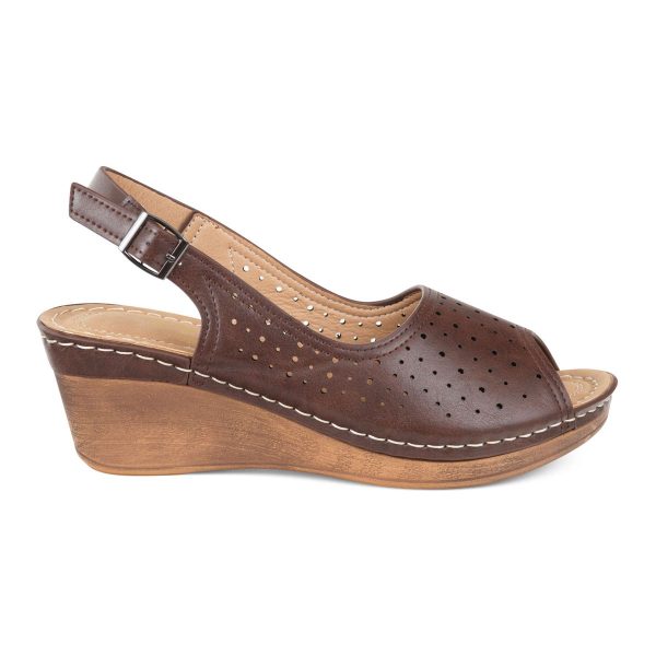 TTP Ladies Wedge Heel Sandals with Cut Out Pattern - Image 6