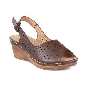 TTP Ladies Wedge Heel Sandals with Cut Out Pattern