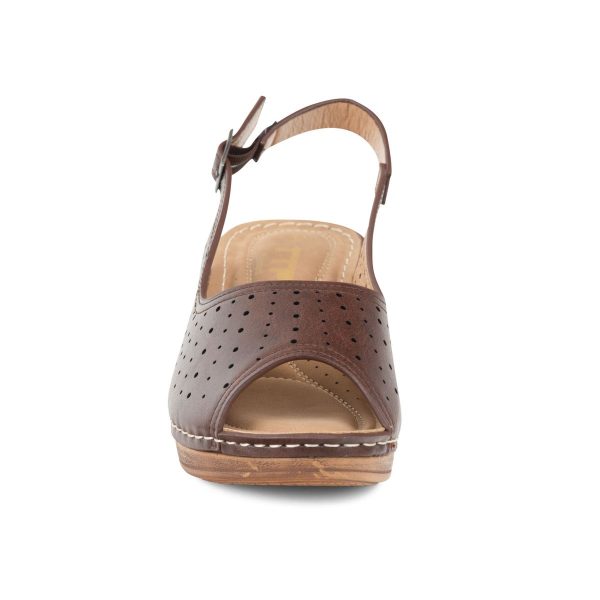 TTP Ladies Wedge Heel Sandals with Cut Out Pattern - Image 4