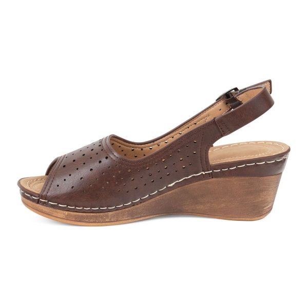 TTP Ladies Wedge Heel Sandals with Cut Out Pattern - Image 2