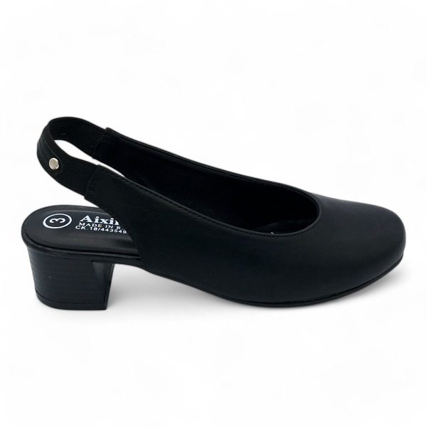 ALXIR Black Slingback Block Heel Courts - Image 7