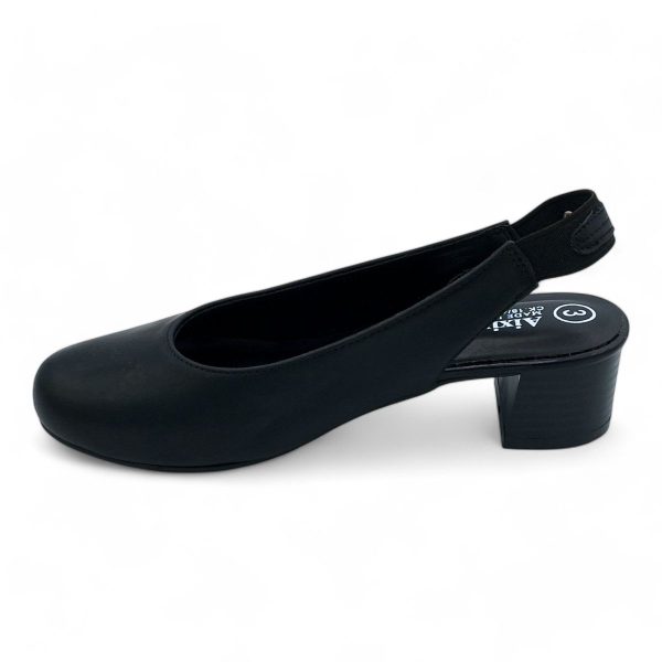ALXIR Black Slingback Block Heel Courts - Image 3