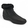TTP Women Black Round Toe Ankle Boot with Faux Fur Lining HL210401-1