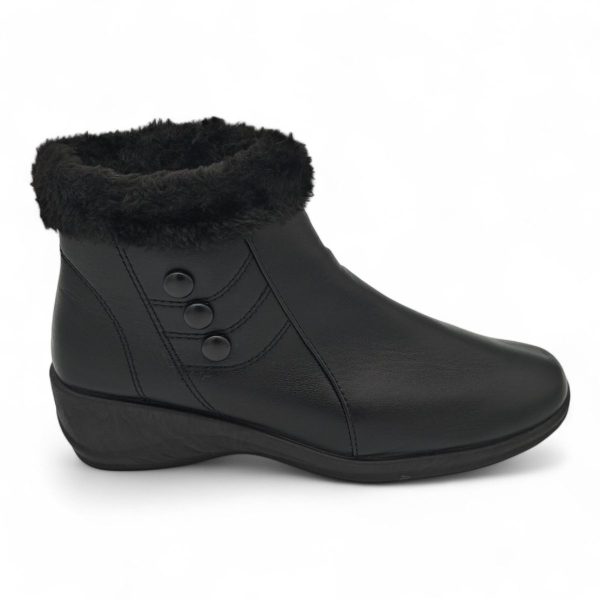 TTP Women Black Round Toe Ankle Boot with Faux Fur Lining HL210401-1 - Image 7