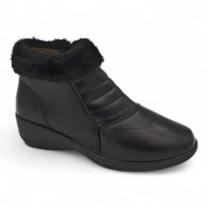 TTP Women Claasic Ankle Boot with PVC Sole and Faux Fur Lining HL210401
