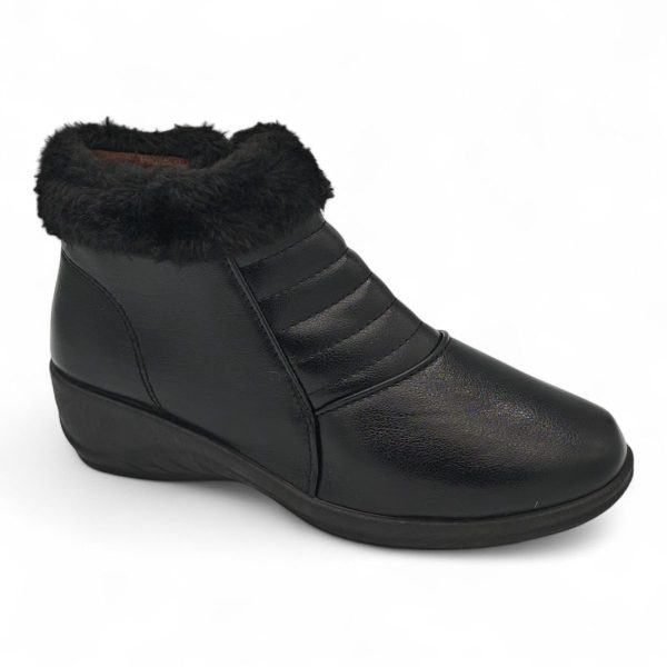 TTP Women Claasic Ankle Boot with PVC Sole and Faux Fur Lining HL210401