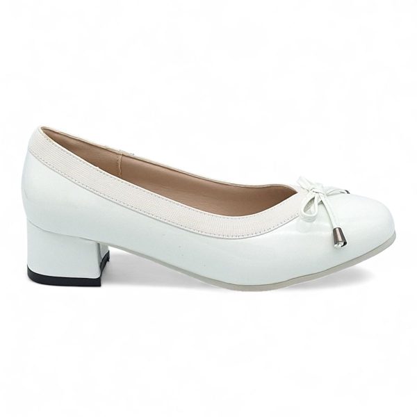 TTP Ladies Patent Court Heel Elasticated Top Line & Ribbon Decor HT7808-2 - Image 8