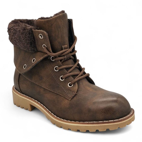 TTP Women's Lace up Ankle Boots with Faux Fur Lining HT8508 - Image 12