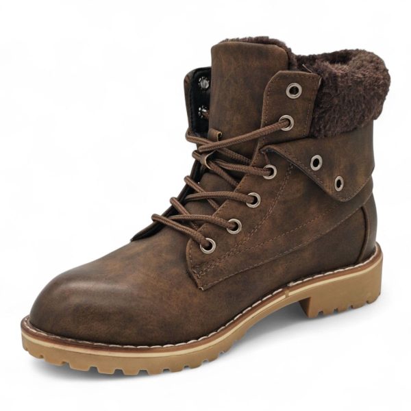 TTP Women's Lace up Ankle Boots with Faux Fur Lining HT8508 - Image 11