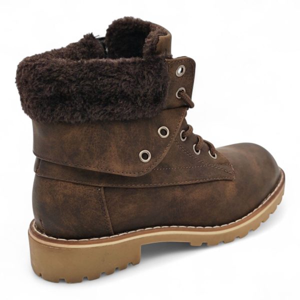 TTP Women's Lace up Ankle Boots with Faux Fur Lining HT8508 - Image 9