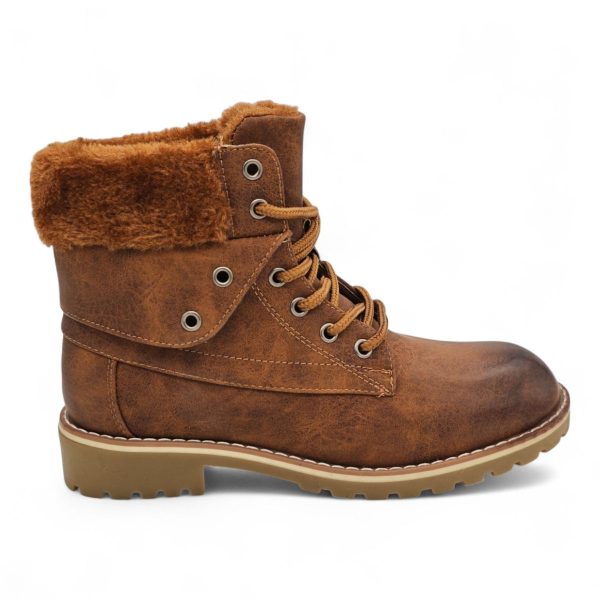 TTP Women's Lace up Ankle Boots with Faux Fur Lining HT8508 - Image 8