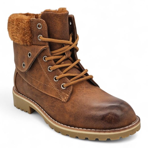 TTP Women's Lace up Ankle Boots with Faux Fur Lining HT8508 - Image 6