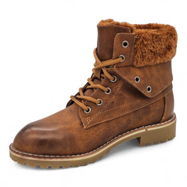 TTP Women's Lace up Ankle Boots with Faux Fur Lining HT8508 - Image 5